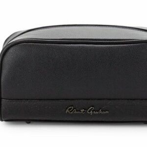 Robert Graham Black Pebble Leather Toiletry Bag